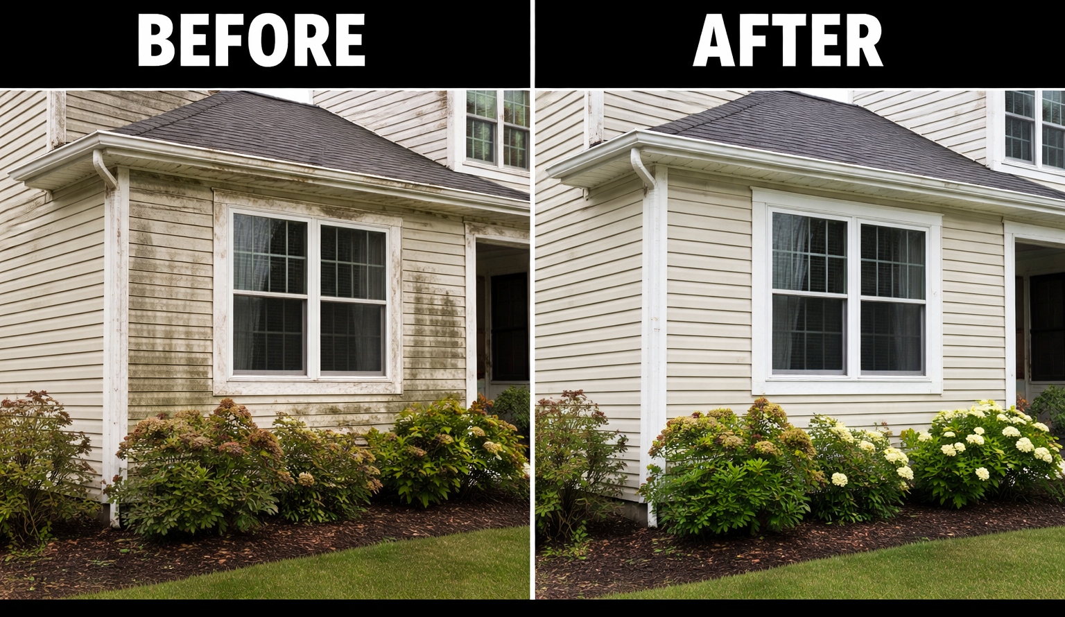 Exterior Wash - before and after project