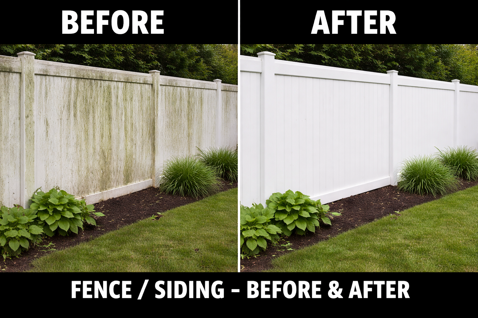 Fence / Siding - before and after project